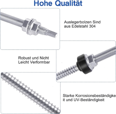 Lange Lebensdauer M10 M12 Edelstahl 304 Hanger Bolt Solar Montage Zinndach Dowel