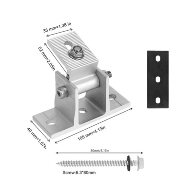 Vorder- und Hinterbeinhalter für Silber-/Schwarz-Solarpaneele