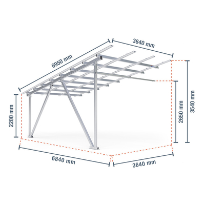 Aluminium-Solarpaneel-Carport Set Up Ihr Dach und Auto-System mit 25-jähriger Lebensdauer