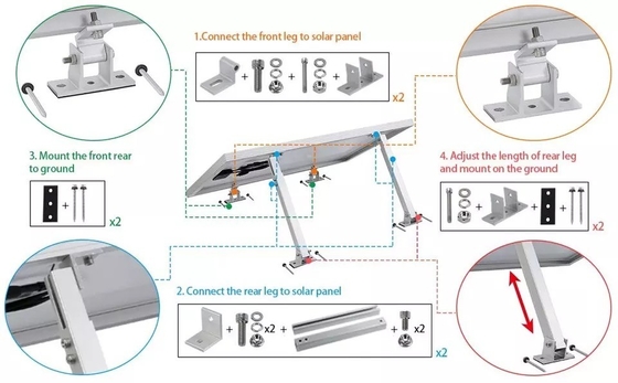Einstellbares Solarracksystem für Schneebelastung 1,5 KN/m2