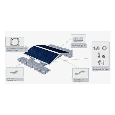 Anpassbares schwimmendes Solaranbausystem für Windbelastung bis 40 m/s und Leistung