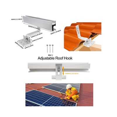 Natürlicher Aluminium-Dachhaken für die einfache Installation von Metall-Dach Solar-Panel Mount-Behälter