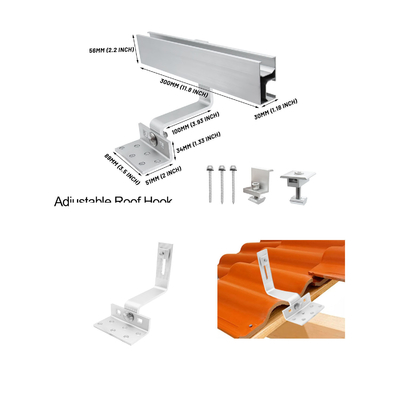 Natürlicher Aluminium-Dachhaken für die einfache Installation von Metall-Dach Solar-Panel Mount-Behälter