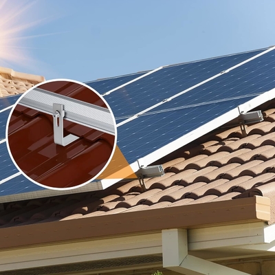 Aluminium-Dachfliesen Solarpaneel-Montage-System mit anodierten Solarfliesen-Dachhaken