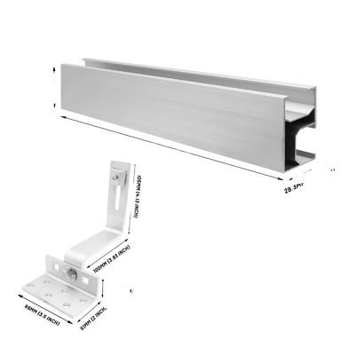 Metalldach Solarpaneel Bergung Halterung Naturaluminium Dachhaken für Windbelastung 60m/s