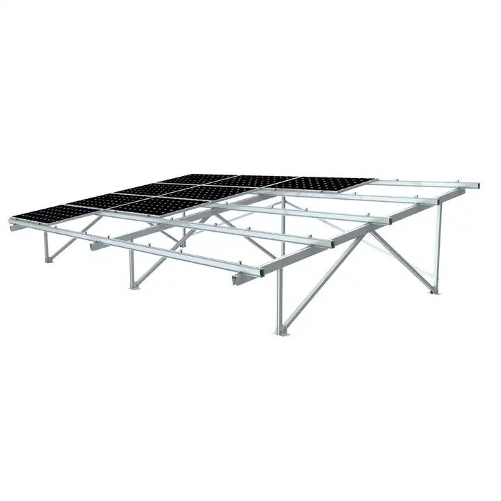 Natürliche Silber-PV-Solarpaneelinstallation Aluminium-Stahl-Solar-Boden-Montage-Schiene
