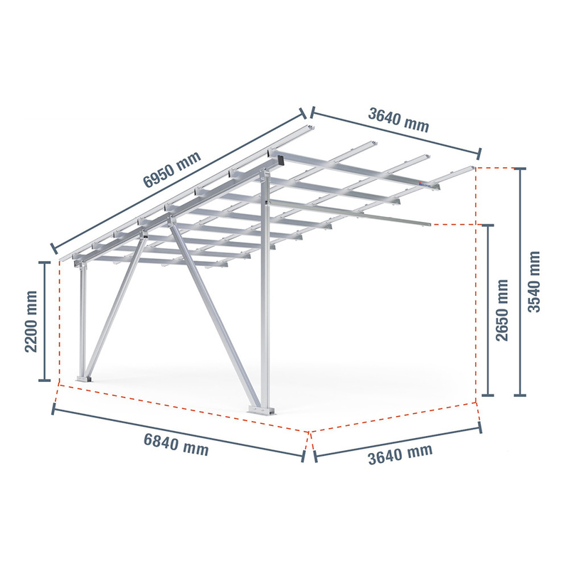 Aluminium-Solarpaneel-Carport Set Up Ihr Dach und Auto-System mit 25-jähriger Lebensdauer