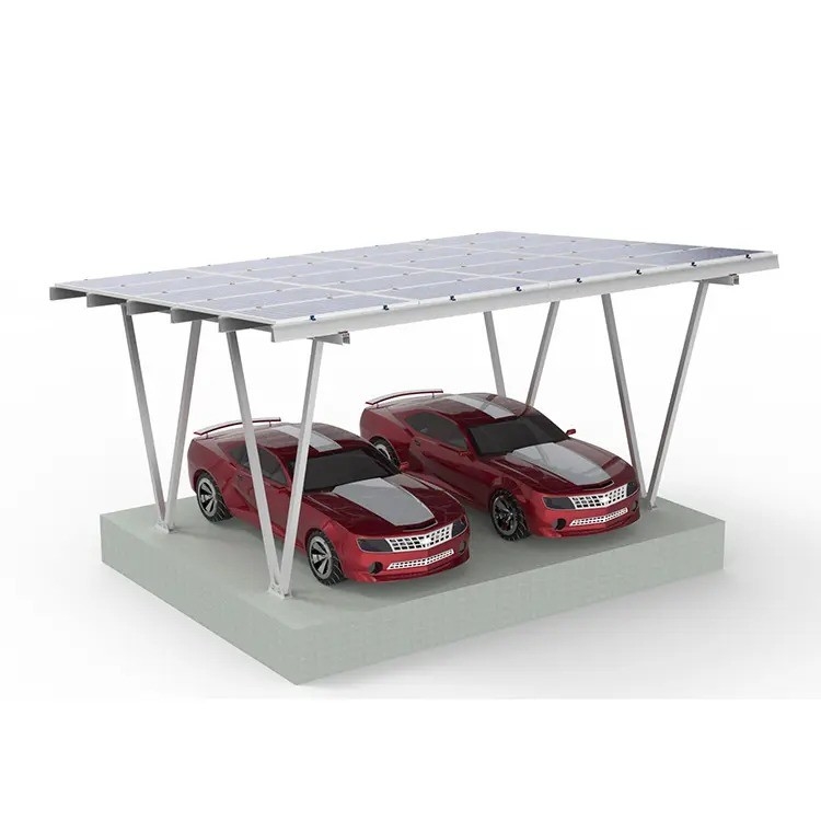 Einstellbarer Neigungswinkel 0-60 Grad Anodisierter Solarcarport für Photovoltaik-Panels